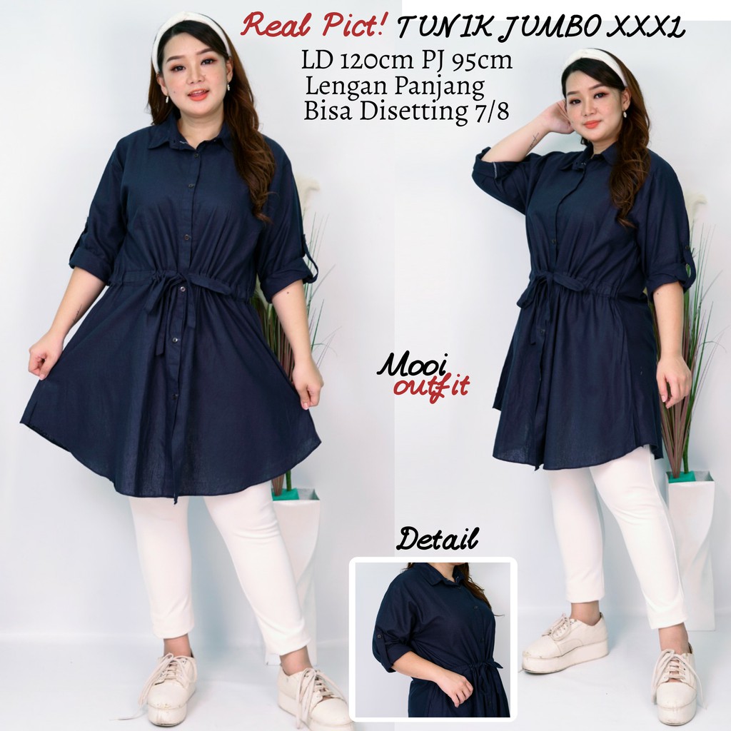 Tunik Polos Serut Jumbo Xxxl Big Size Murah Kemeja Kantor Polos Jumbo Kemeja Kerja Jumbo