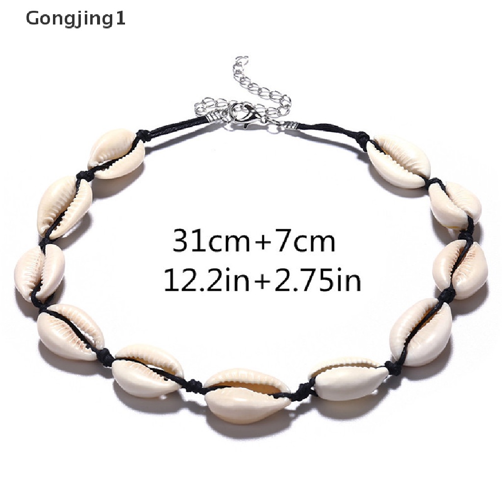 Gongjing1 Kalung Choker Gaya Bohemia Dengan Liontin Kerang Laut Untuk Wanita