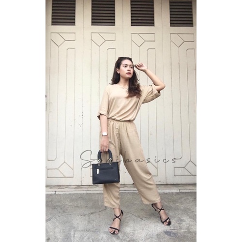SIBIBASICS - Setelan Polos Wanita Dewasa Bahan Rayon Premium Kekinian Terbaru One Set Korean Style