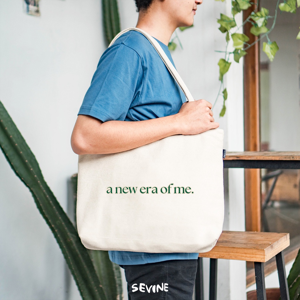 Sevine Tote Bag Kanvas Emily Resleting Kantong Tas Laptop Wanita Kuliah Sekolah Totebag Kerja Quotes Self Affirmation Vintage Aesthetic - VG