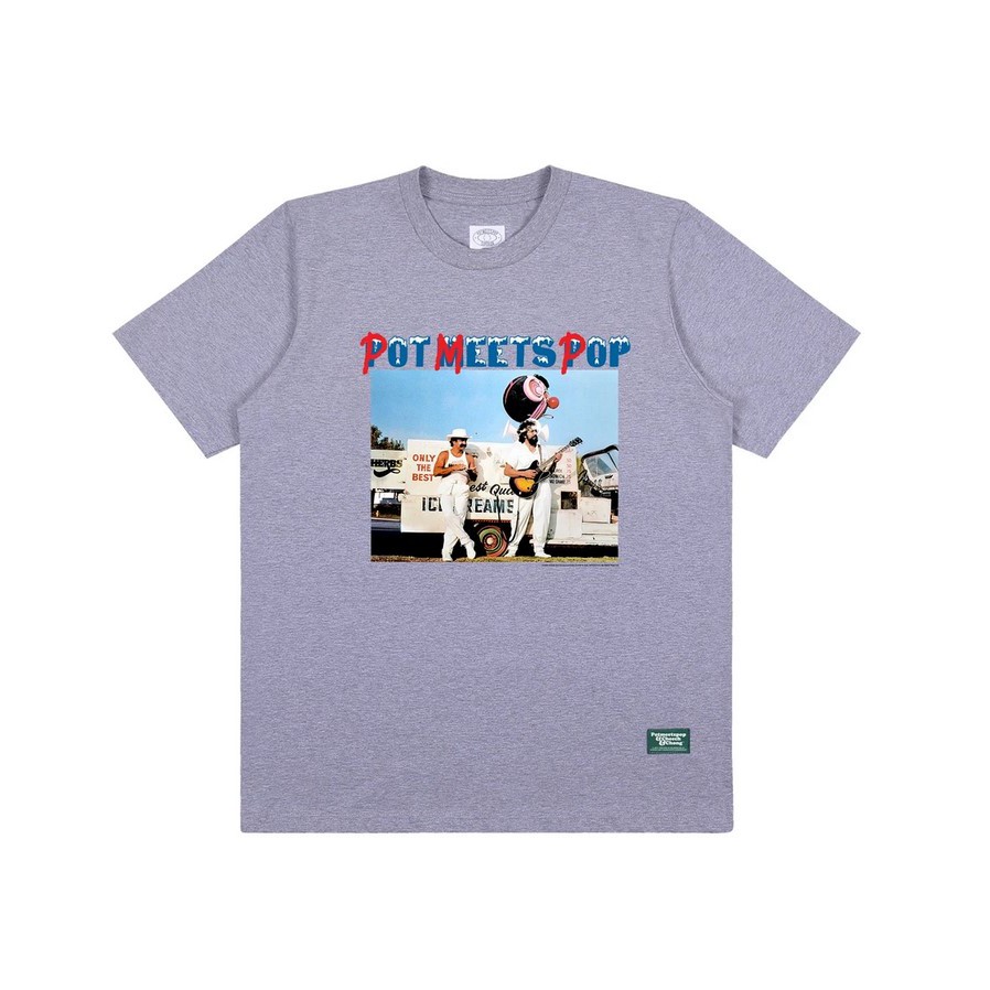 POT MEETS POP / CHEECH AND CHONG - NICE DREAMS PHOTO TEE GREY