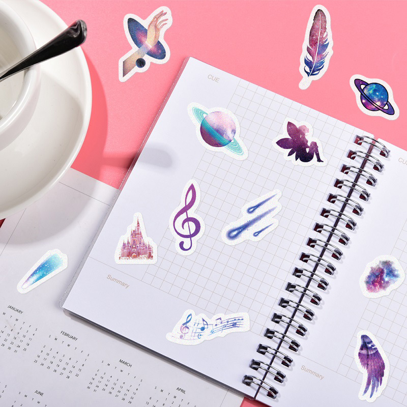 Star Girl Series Handbook Stickers and Paper Material Decorative Diary Notebook Atlas 40 Pieces