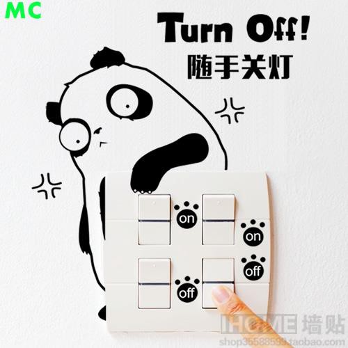 Removable Beralih Stiker Panda Malas Malas Ruang Tidur Asrama Lucu