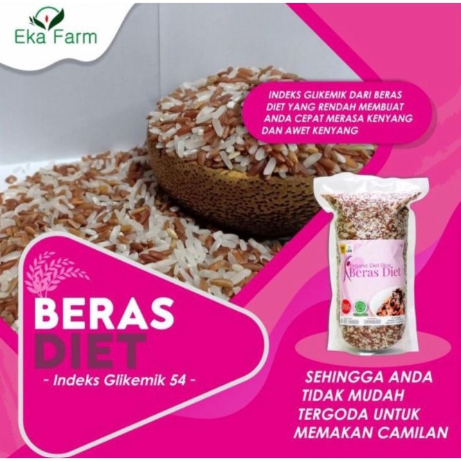 Eka Farm Beras Diet 1kg - Beras Organik - Beras Merah Mix