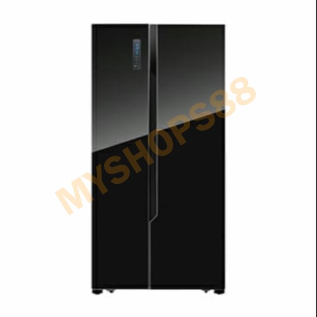 KULKAS GEA RC-83WS GLASS DOOR SIDE BY SIDE HITAM DAN PUTIH COLOR