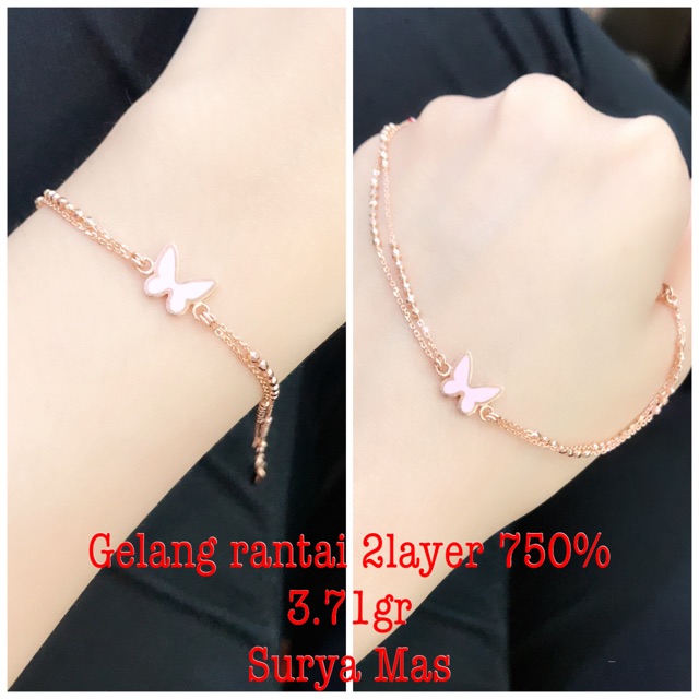 Gelang rantai emas 750%