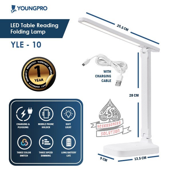 YOUNGPRO LAMPU MEJA BELAJAR PORTABLE LIPAT FOLD YOUNGPRO - YLE-10