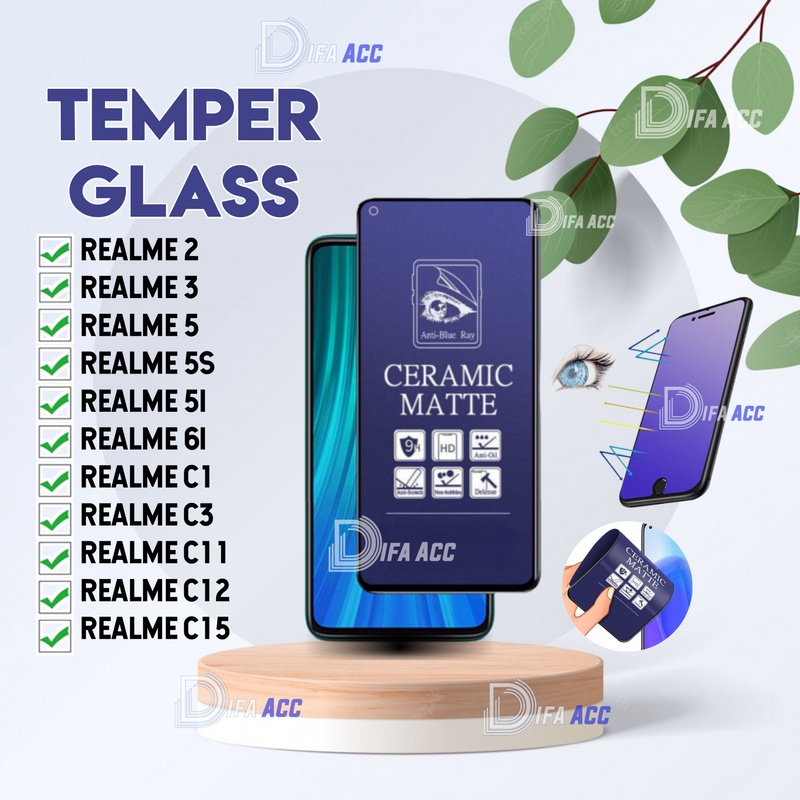 ANTI GORES FULL LAYAR BLUE REALME 5 2 3 5 5S 5i 7 8 9 9 PRO 6i C1 C2  C3 C11 C12 C15 C20 C30 C33 C31 C35  ANTI PECAH