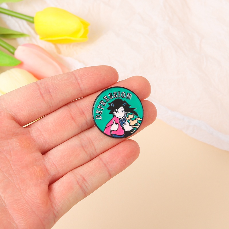 Bros Pin Desain Anime Around Depressed Boy Untuk Hadiah Teman