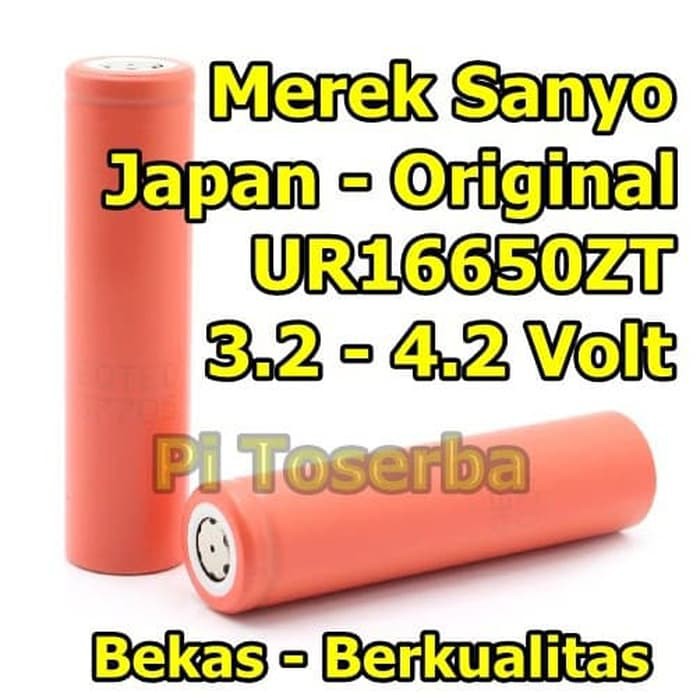 Baterai Sanyo Li Ion 3.7V UR16650ZT 2100mAh Bisa Utk Pengganti 18650