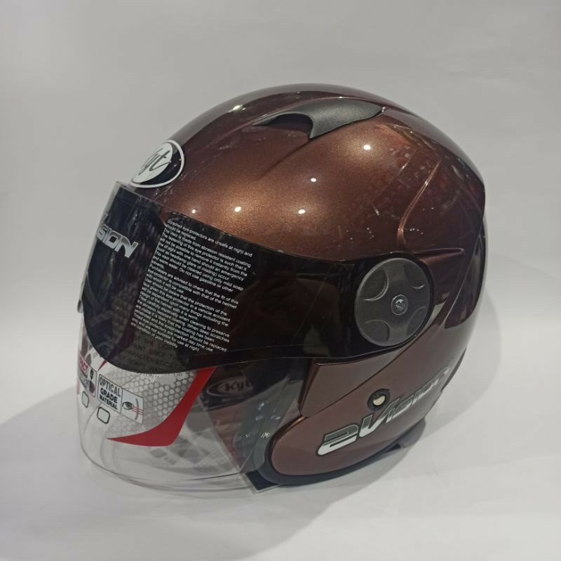 Helm KYT 2 vision ORIGINAL MURAH DOT dan SNI Helm indonesia-Dark maroon