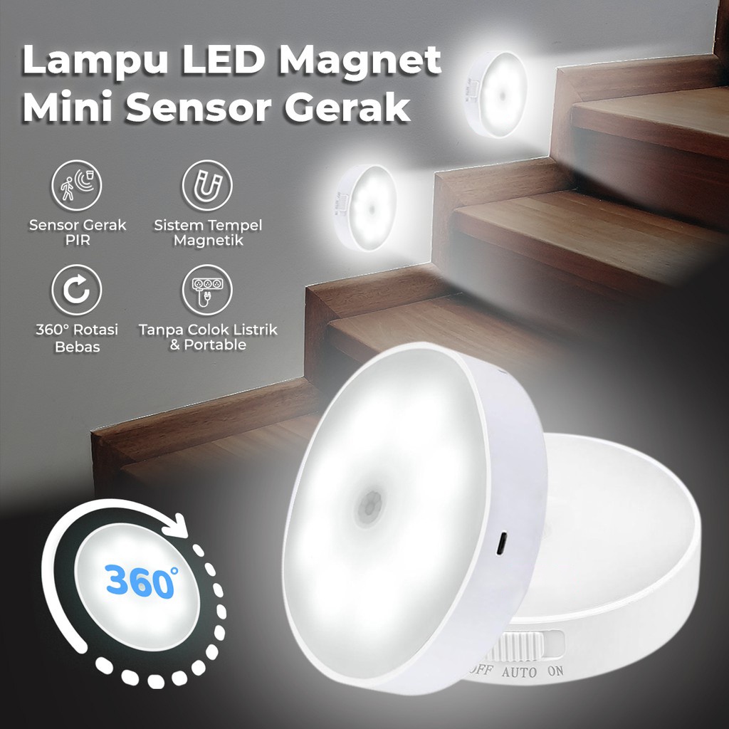 Lampu LED Sensor Gerak Otomatis / LED Induction Night Light/Lampu Tidur/ Lampu Nyala Otomatis