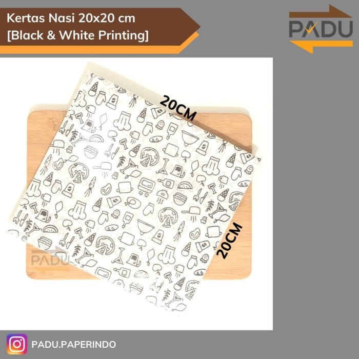 

3Rs5E546 Kertas Nasi Laminasi (20X20 Cm) - Motif Printing - Anti Lengket - Newspaper 56Eyhr6R