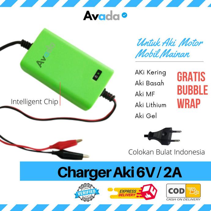Carger Aki Motor MAINAN Mobil MAINAN 6V 2A Charger Aki Casan Aki