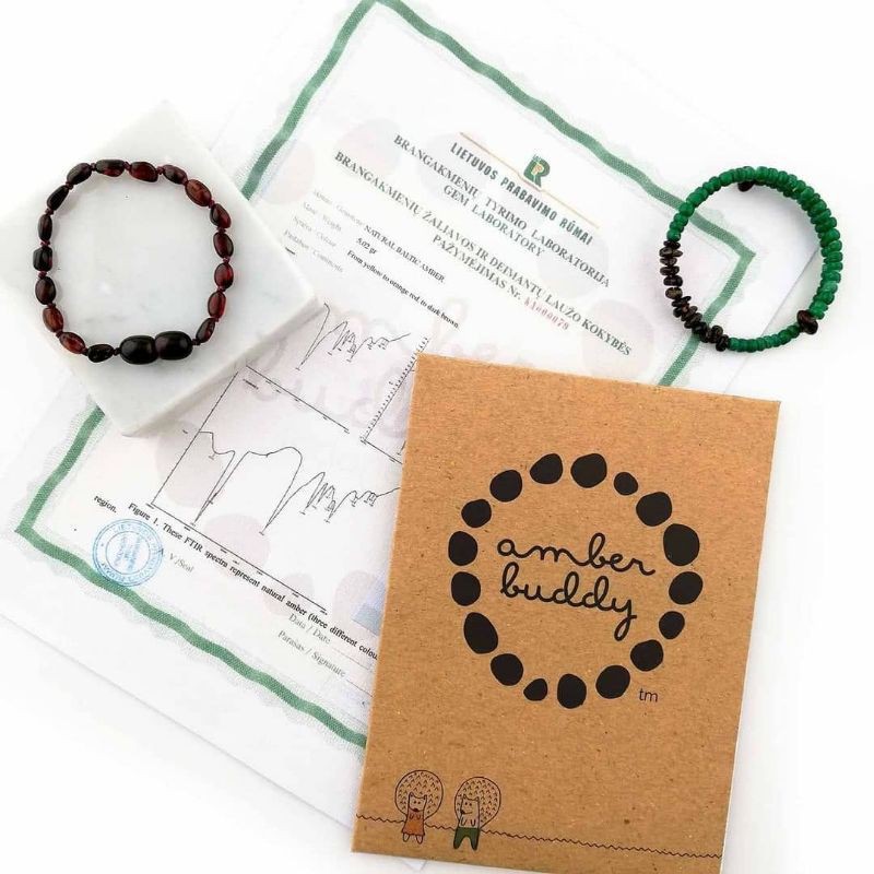 Amber Buddy - [Special edition] Kalung dan Gelang amber tumbuh gigi bayi, balita, anak