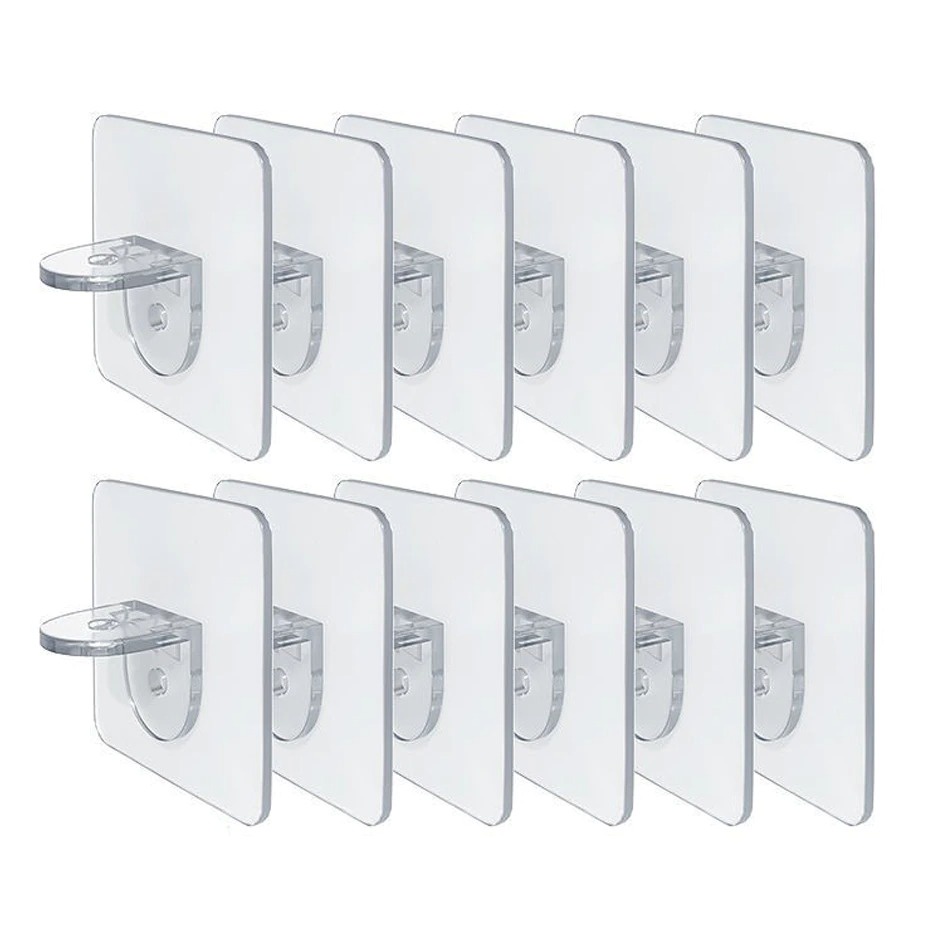 Holder Bracket Siku Penyangga Papan Rak Lemari Shelf Support Pegs 10 PCS - Transparent