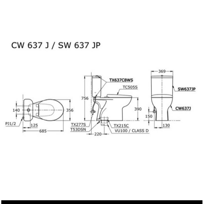 Unit Closet Duduk Toto CW637J / SW637JP / 637 1Z Best Price