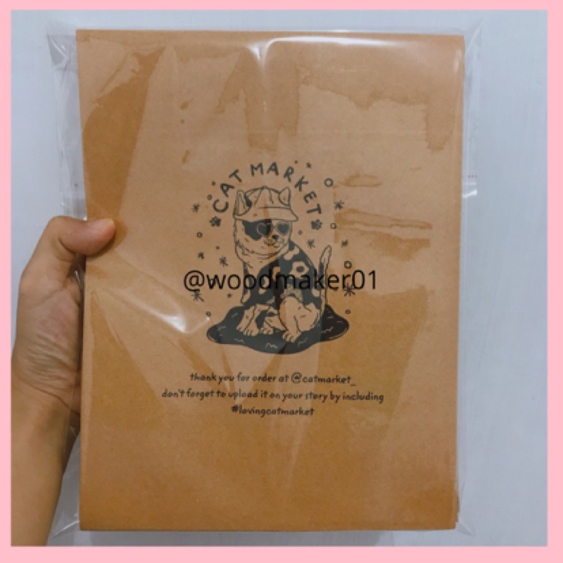 

[PERPACK] KEMASAN AMPLOP COKLAT + TULISAN OLSHOP/SOUVENIR UKURAN 19 x 25 CM