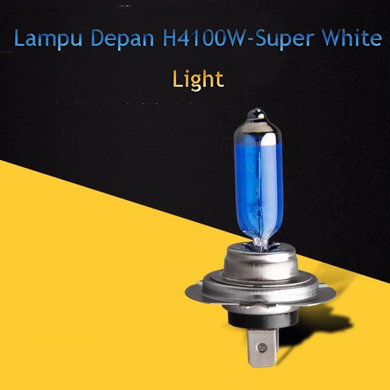 (Tempat, dikirim dari Jakarta)Lampu depan mobil 12V55W bohlam putih/100W ultra-putih lampu jauh dan dekat lampu depan bohlam halogen H4