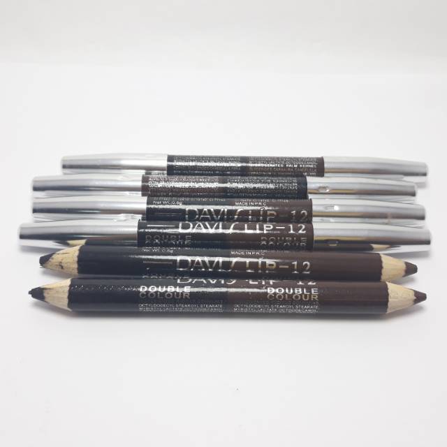 EYELINER PENSIL DAVIS 2in1 HITAM COKLAT  [HARGA 6 PCS]