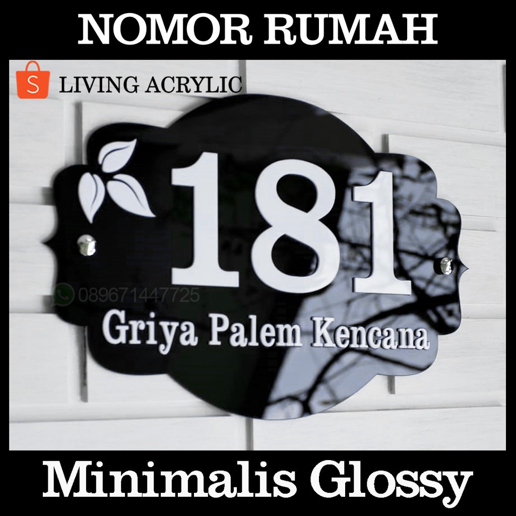 Nomor Rumah Minimalis Glossy