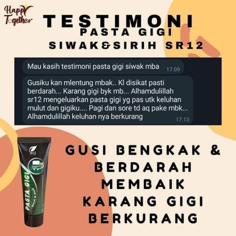 PASTA GIGI SR12 SIWAK &amp; SIRIH HERBAL / ODOL SIWAK DAUN SIRIH / MENYEGARKAN BAU