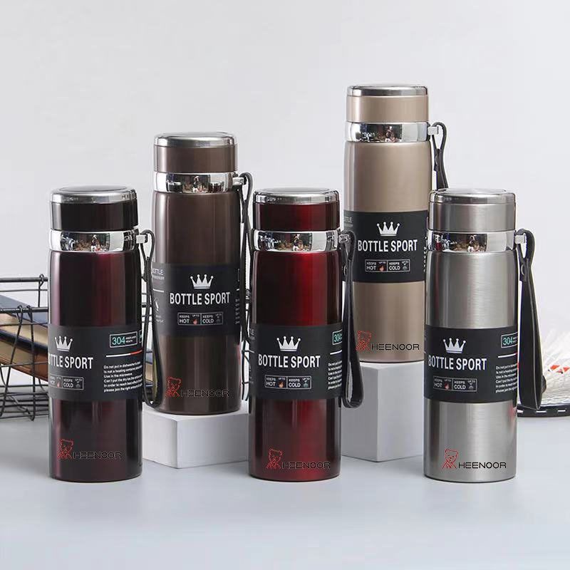 Termos Mini Stainless Steel 1000ml/600ml Custom Desain Grafir Nama dan Logo Tumbler Sport Tali 1L