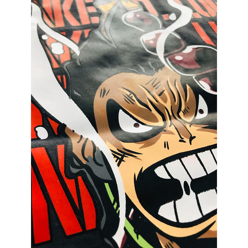 Tshirt Luffy gear 4th Onepiece Mugiwara color Grey