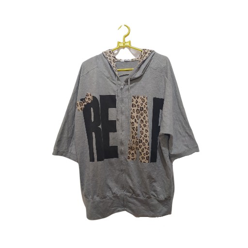 Hoodie Wanita Abu-abu Oversize size S to M - Colza