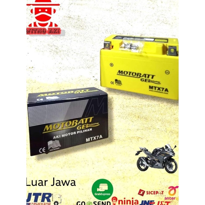 Aki accu motobatt mtx7a ninja 250 cc FI,Z 250, ninja 250 karbu mf ---READY---