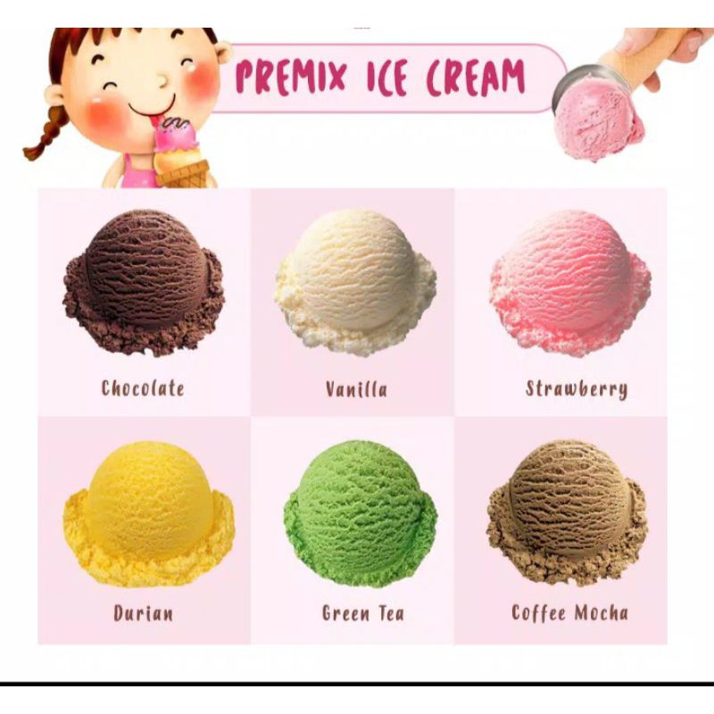 

Premix Ice Cream / Bubuk Es Krim BELI 5 GRATIS 1 (100gr)