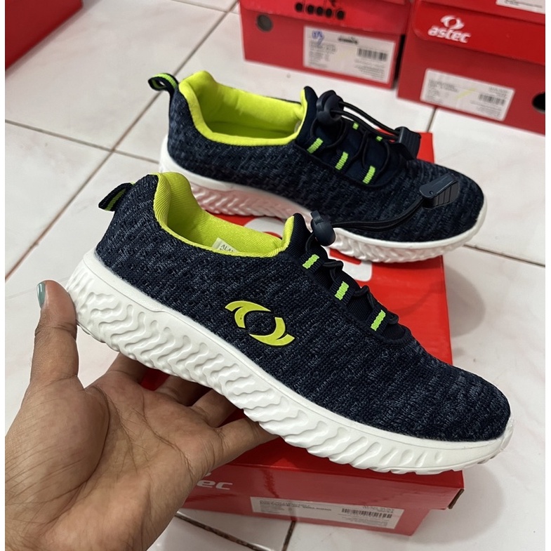 Astec Distance Jr Walking Navy Lime Original Sepatu Anak