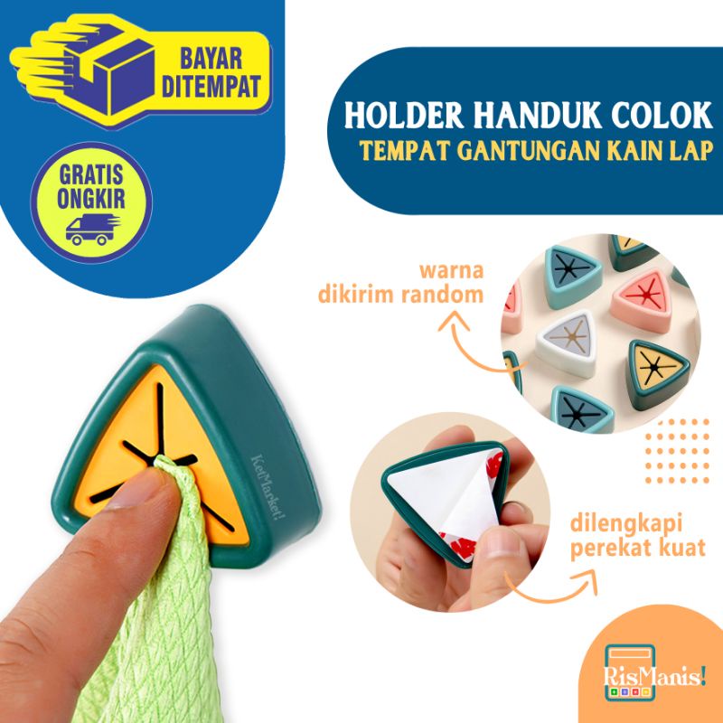 TOWEL PLUG HOLDER Gantungan Penjepit Kain Lap Hanger Colok Hook Tempel Kait Penahan Handuk Wastafel