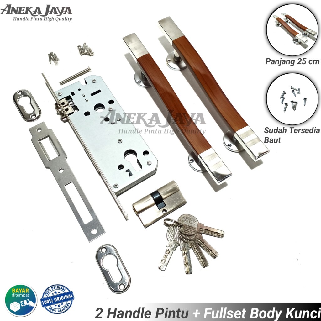 Satu set handle kunci pintu rumah 25 cm murah minimalis tarikan pintu stainless gagang pintu terbaru