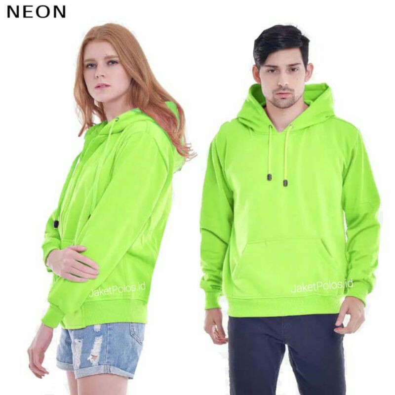 HOODIE SINGLE / COUPLE HIJAU STABILO FASHION PRIA WANITA