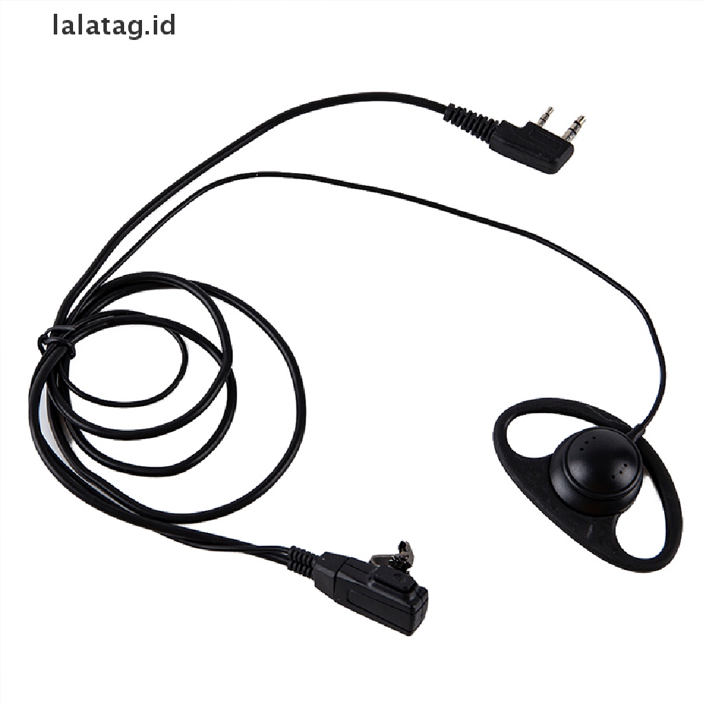 (Flyag) Headset Earpiece PTT 2Pin Bentuk D Dengan Mic Untuk Walkie Talkie UV-5R BF (ID)