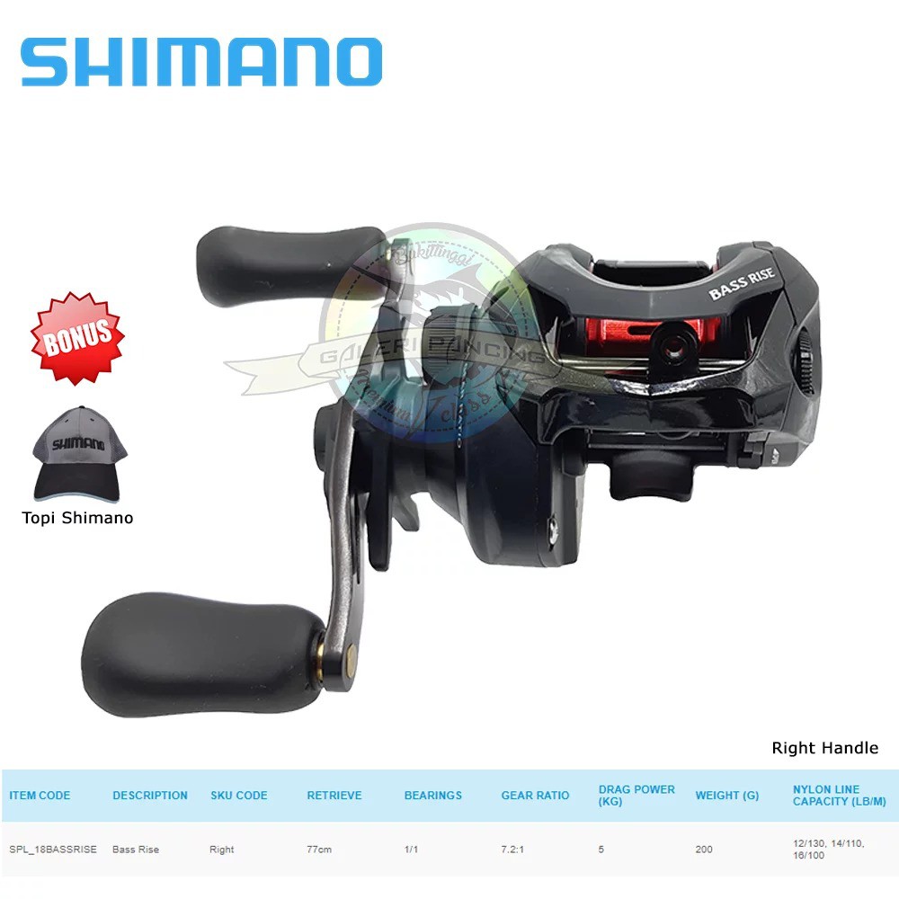 Reel BC Baitcasting Shimano Bass Rise - Handle Kanan