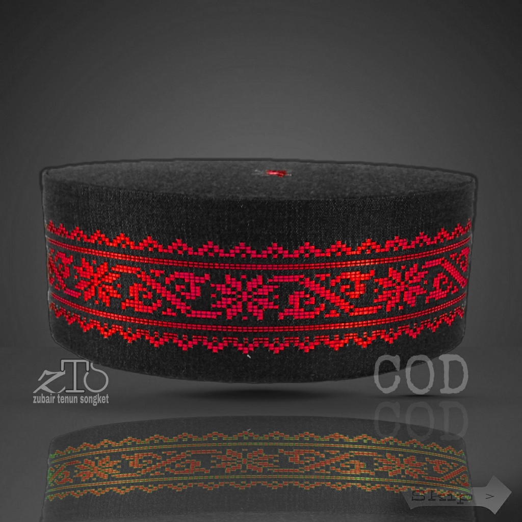 peci songkok HITAM MWRAH  songko kopia kopya  Zubair tenun Songket Peci songket motif asli original