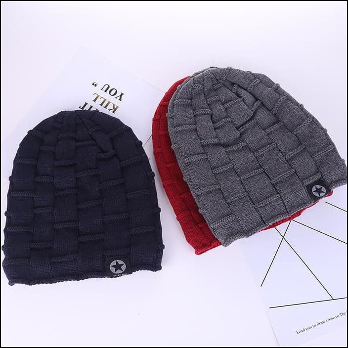 TOPI KUPLUK DEWASA RAJUT IMPORT PRIA KEREN- KUPLUK DINK - BIRU