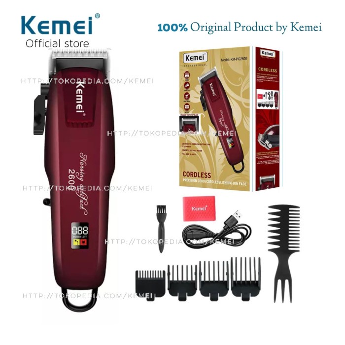 Alat Cukur Rambut Kemei Km 2600 Pg Hair Clipper Lcd Cukuran Km Pg2600