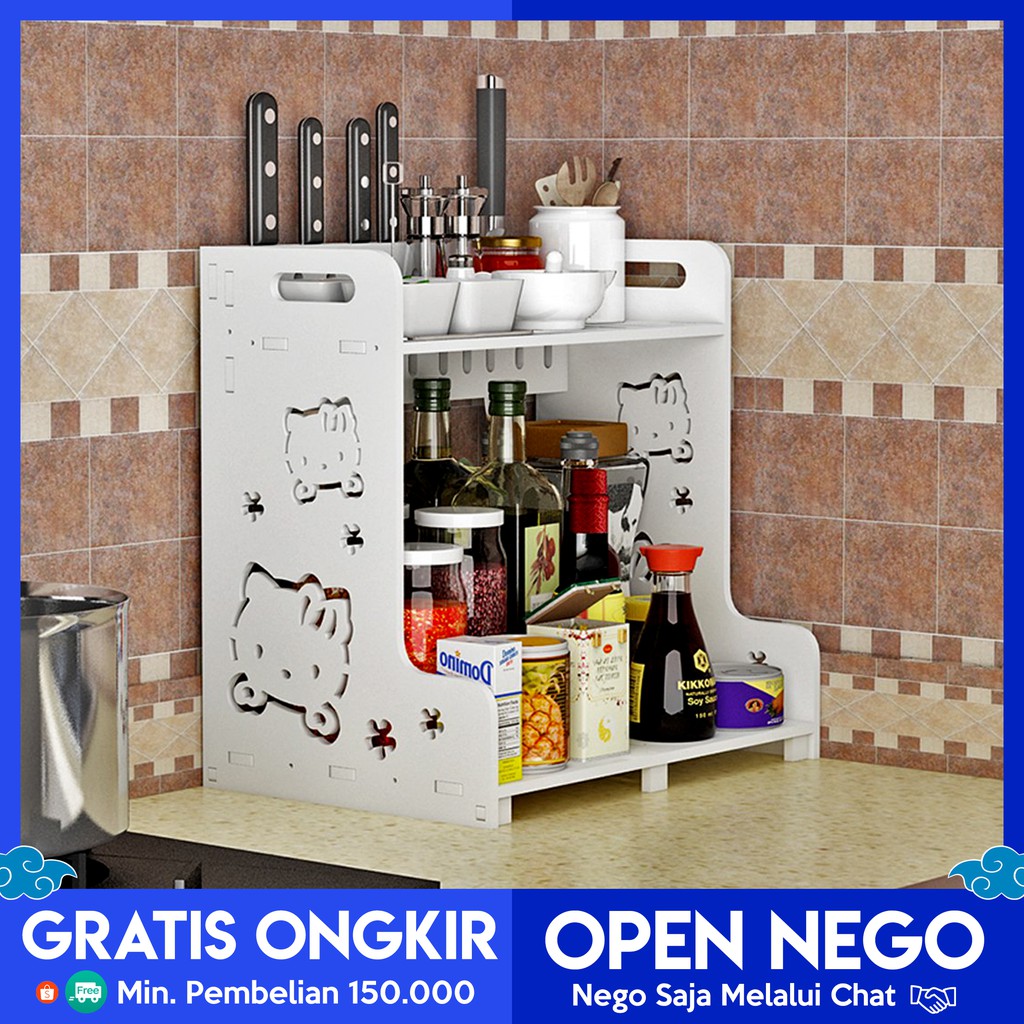 RAK DAPUR RAK BUMBU DAPUR 2 ROW HELLO KITTY RAK PISAU RAK DAPUR RAK BUMBU DAPUR 2 ROW HELLO KITTY RAK PISAU