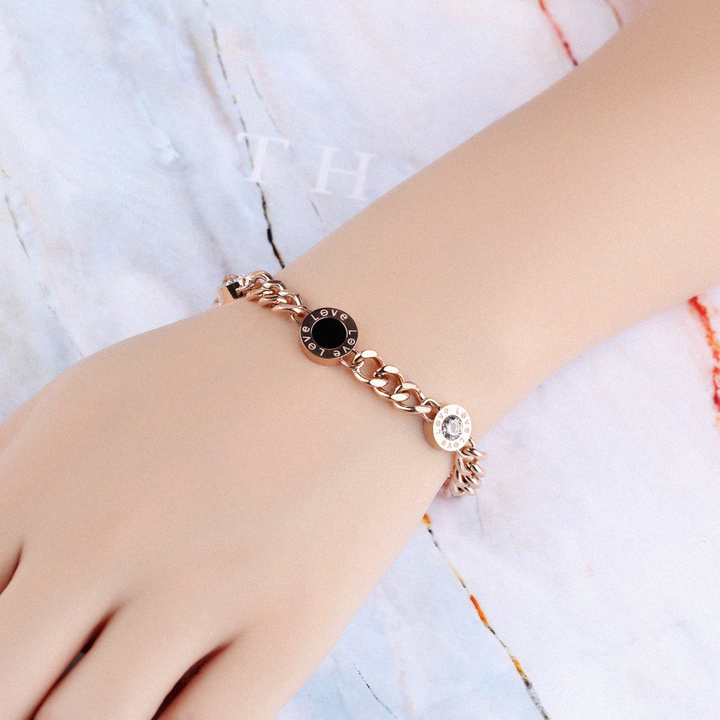 Gelang Bracelet Wanita Aksesoris Titanium Korea Cocok Hadiah GK033 rantai elegant