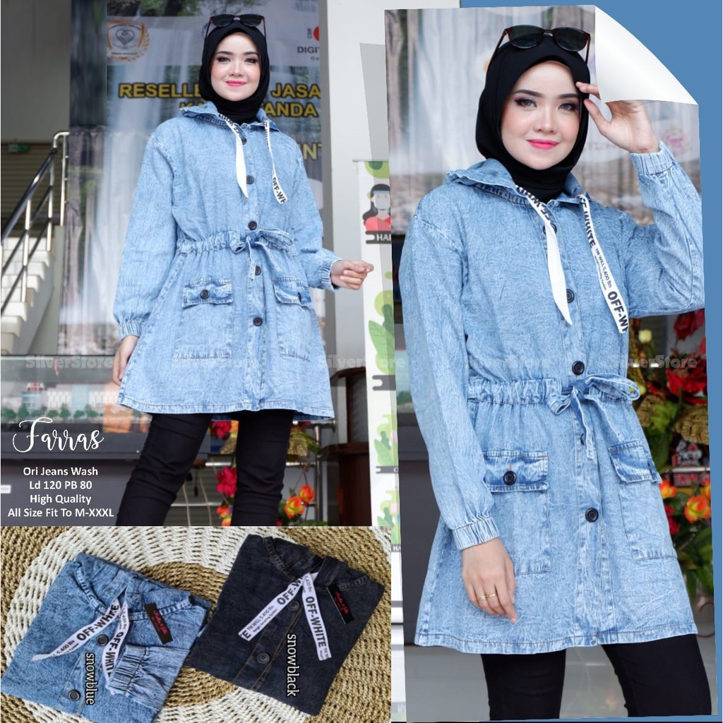 JAKET JEANS PARKA JUMBO OFF WHITE FARRAS BR