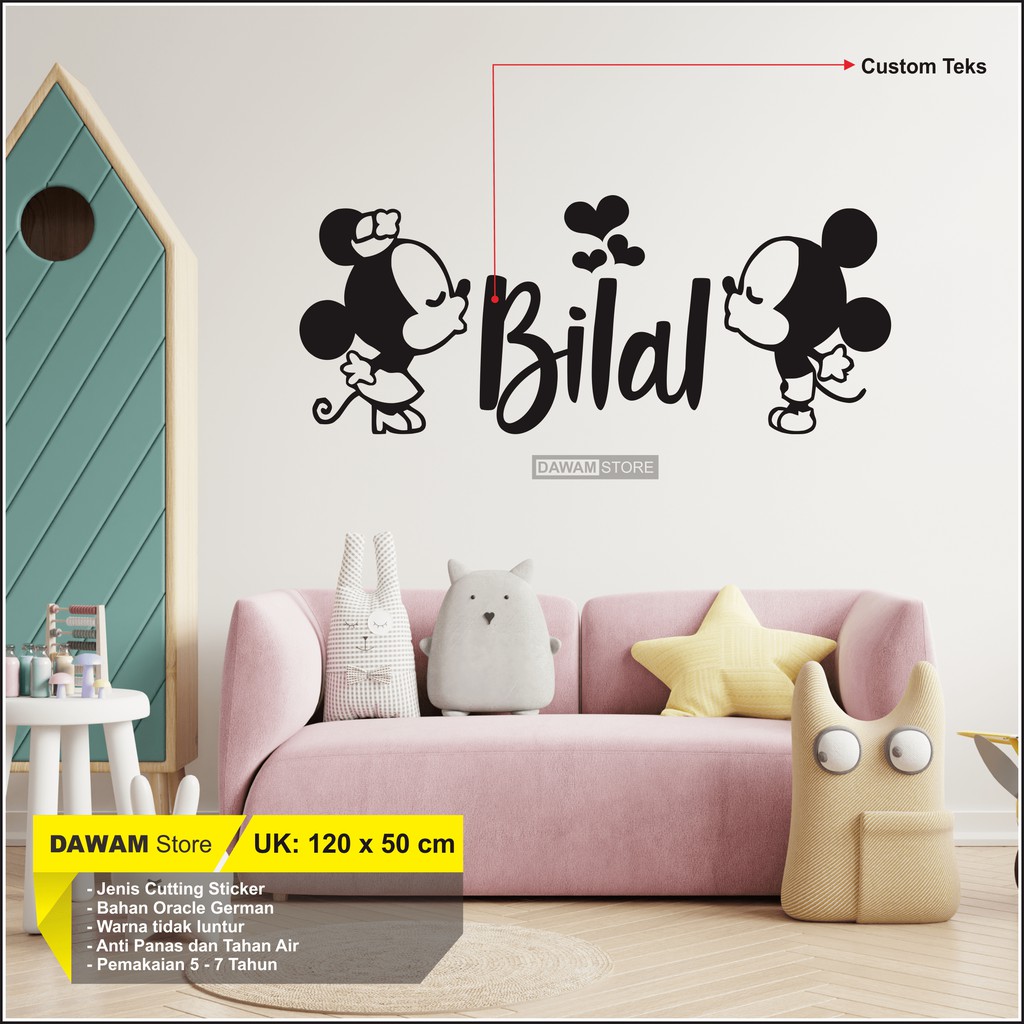 Stiker Dinding Kamar Anak Wall Sticker Mickey Stiker Kamar Anak Perempuan Besar Wall Decor Sticker C