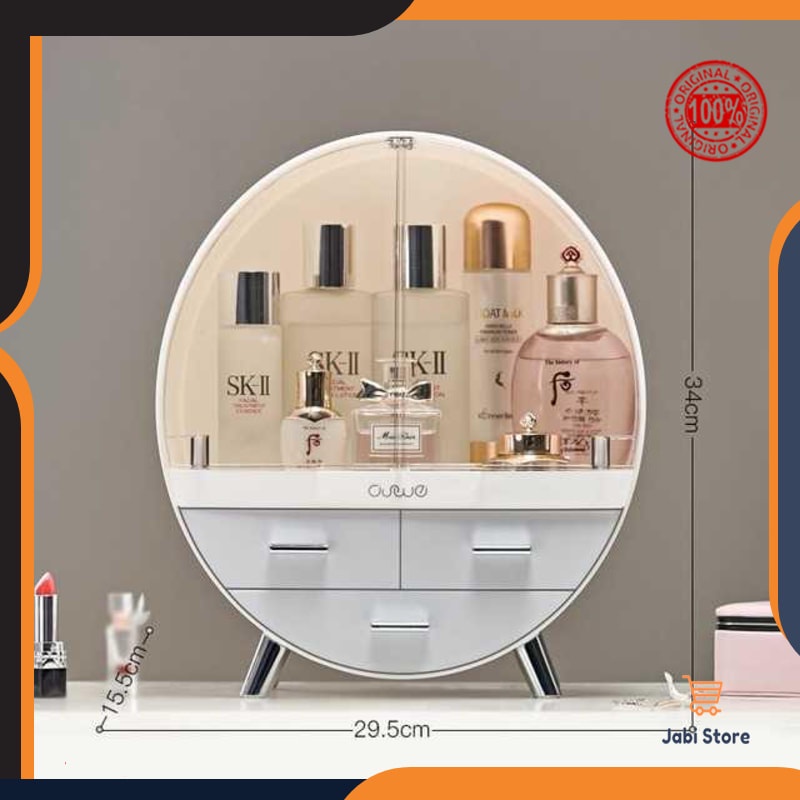 Rak Tempat Lemari Laci Acrylic Kosmetik Kotak Akrilik Beauty Case Make Up Mini Kaca Susun Dinding St