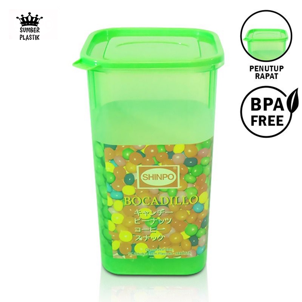 SHINPO Toples Plastik Ukuran 4 liter Tempat Cemilan Boccadillo Food Storage BPA FreeSPO-SIP-304 XL