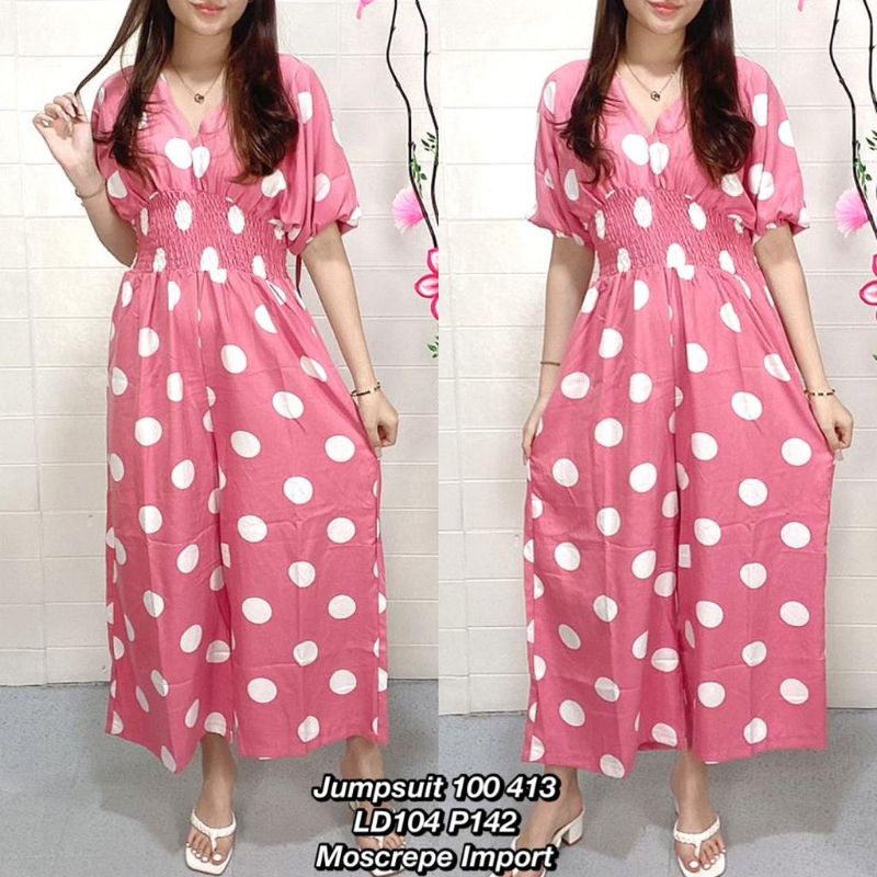 LONG JUMPSUIT POLKA JUMPSUIT BANGKOK PREMIUM TS 1000 4133