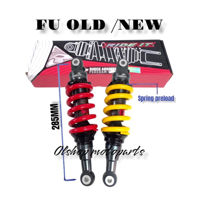 Shok Ride it Fu monoshok belakang fu Ride it gp series tipe 101 ukuran 285MM Stelan preload