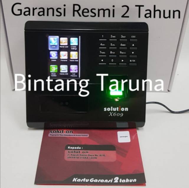Mesin Absensi Sidikjari Solution X609 Mesin Absen Solution X609