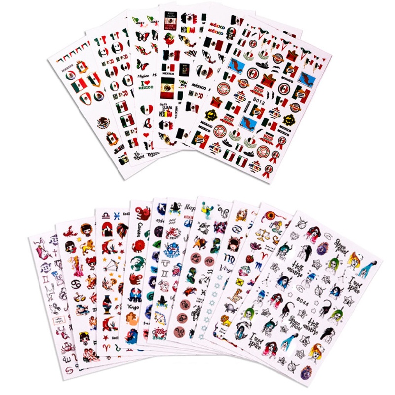 Siy 6 / 12pcs Stiker Kuku 3d Motif Kartun Untuk Nail Art